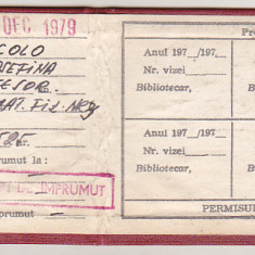 bnk div Permis de intrare Biblioteca Centrala Universitara 1979