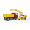 Bruder Camion MAN TGA + Excavator Liebherr - Jucarie Baieti, +3 Ani, Macheta Realista 1:16, Plastic ABS, Rabatabil, Rotire 360&deg;
