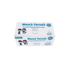 Set 50 buc Masca faciala unica folosinta copii - albastru