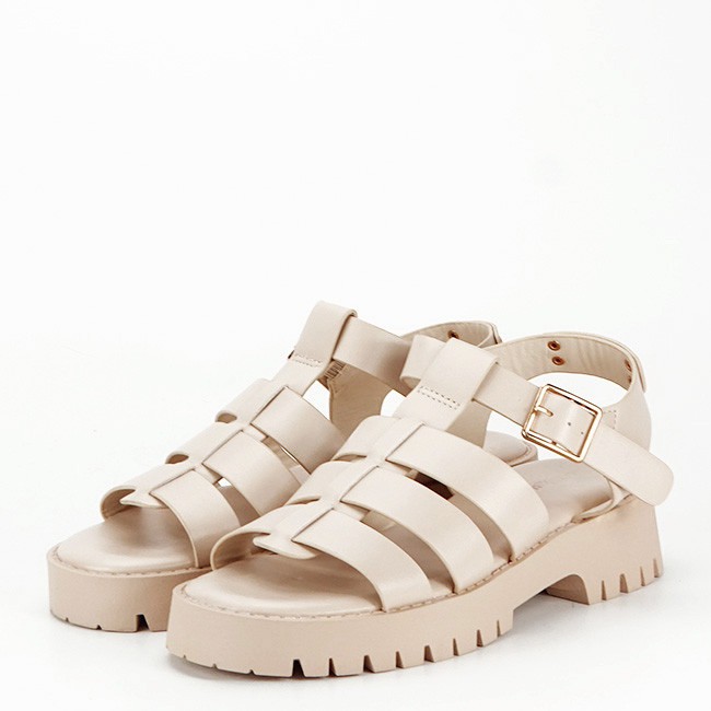 Sandale crem cu talpa groasa 5884 128