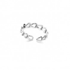 Inel Chain Ring din argint 925, placat cu platina, reglabil foto