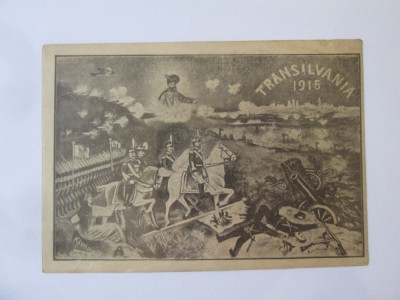 Rara! Carte poș.semnata pictor/ilustrator Kimon Loghi 1915: Transilvania foto