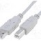 Cablu USB A mufa, USB B mufa, USB 2.0, lungime 1.8m, gri, VCOM - CU201-018-PB