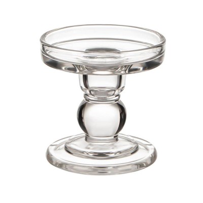 Suport Lumanare tip sfesnic cu dubla utilizare, Sticla, Transparent, 8.5x9 cm, ATU-089152 foto