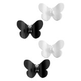 Set 4 organizatoare autoadeive pentru cabluri electrocasnice, 10 x 7 cm, model fluture, PP, alb, negru