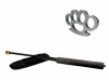 Set Autoaparare: Baston Telescopic Flexibil Negru 47cm, Box Argintiu 0.5cm. Otel, Husa Curea