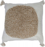 Cumpara ieftin Perna decorativa Tufted, 45x45 cm, bumbac, alb/crem, Excellent Houseware