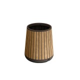 Cumpara ieftin Cutie decorativă cilindrică din plastic pentru flori, 81 L, nuc