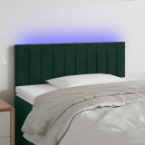vidaXL Tăblie de pat cu LED, verde &icirc;nchis, 80x5x78/88 cm, catifea 3121883