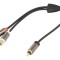 Cablu Audio RCA Aurit 0,2m Negru Stereo