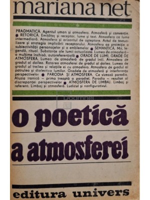 Mariana Net - O poetică a atmosferei (editia 1989) foto