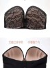 BRA154-152 Sutien elegant stil balconette, decorat cu dantela, Cu burete, negru, Push Up