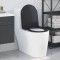 vidaXL Capac WC cu eliberare rapidă, &icirc;nchidere lentă, negru, duroplast