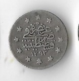 Moneda 1 kurus 1902 - Turcia, 1,2 g argint 0,833