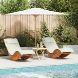 VidaXL Șezlong 2 pcs Maro 60 x 154 x 74cm Lemn masiv de acacia