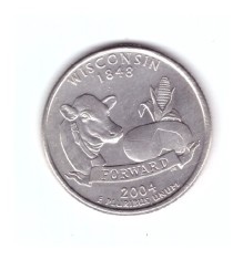 Moneda SUA 25 centi/quarter dollar 2004 P, Wisconsin 1848, stare foarte buna