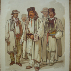 PREZIOSI - BUCURESTII IN 1869 - TARGUL MOSILOR (costum din Mehedinti)