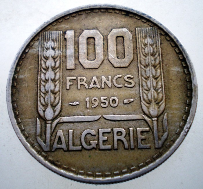 7.364 ALGERIA OCUPATIE FRANCEZA 100 FRANCS FRANCI 1950