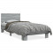 vidaXL Cadru de pat, gri sonoma, 90x190 cm, lemn prelucrat și metal