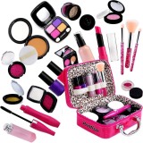 Cumpara ieftin Trusa de machiaj pentru copii, Set Make-Up complet, cu 21 de elemente pentru make-up, rujuri, farduri, oja, fara substante cosmetice, design inedit, g
