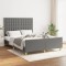 vidaXL Cadru de pat fără saltea, gri &icirc;nchis, 140x200 cm, textil 3125382