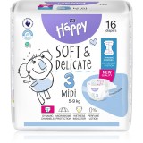 BELLA Baby Happy Soft&amp;Delicate scutece de unică folosință cu canale Midi 5-9 kg 16 buc