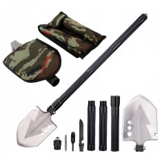 Lopata multifunctionala IdeallStore?, Hunting Society, 10 in 1, otel inoxidabil, 76 cm, negru foto