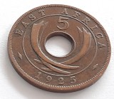 32. Moneda Africa de Est 5 cents 1925