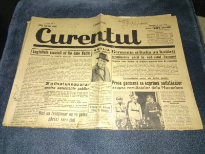 ZIARUL CURENTUL 13 IULIE 1940 foto