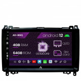 Cumpara ieftin Navigatie Mercedes Benz Sprinter, Viano, Vito, A B Class, Crafter, Android 12, Q-Octacore 4GB RAM + 64GB ROM, 9 Inch - AD-BGQ9004+AD-BGRKIT407