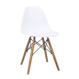 Scaun alb pentru bucatarie sau living, capacitate 120kg, structura lemn si otel