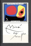 Romania.1970 Pictura J.Miro-cu vigneta XR.652