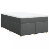 Cumpara ieftin Pat box spring cu saltea, gri inchis, 120x200 cm, textil