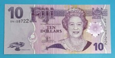 Bancnotă Fiji (pick 111) 10 Dollars 2011 UNC serie: DN158722