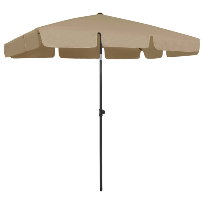 vidaXL Umbrelă de soare de plajă, taupe, 200x125 cm 314730