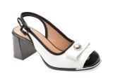 Sandale EPICA alb-negru, 6020232, din piele naturala lacuita