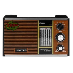 Radio retro, 11 benzi frecventa, jack 3.5 mm, led, control volum, leotec foto