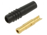 Conector banană 1mm soclu 6A 30VAC 60VDC negru 12mm