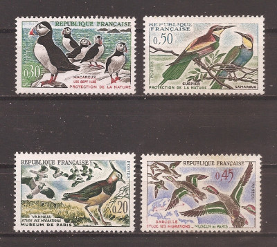 Franta 1960 - Protectia naturii; Pasari migratoare (2 serii), MNH foto