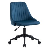 Vinsetto Scaun Birou Ergonomic, Pivotant 360&deg;, &Icirc;nălțime Ajustabilă, Catifea Albastră, 50x58x77-85cm | Aosom Romania