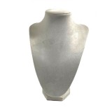 Suport Bust Crem Catifelat pentru Coliere Bijuterii &ndash; Manechin Afisare Eleganta 23cm