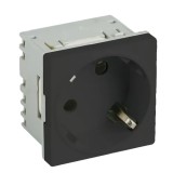 Cumpara ieftin Priza Schuko Modulara DLX DLX-245-43, 45x45mm, 16A, 250V, cu Impamantare, Neagra, pt. Canal Cablu