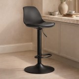 Cumpara ieftin Scaun de bucatarie/bar, Artool, Hoga, rotativ, PP negru, picior metal negru, 38x40x81-102 cm