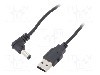 Cablu alimentare DC, DC 5,5/2,1 mufa, USB A mufa, negru, 1,5m, GOOBAY - 55159