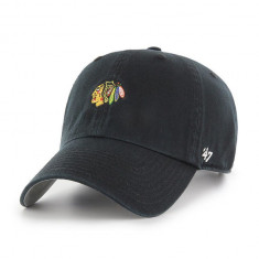 47brand șapcă Chicago Blackhawks culoarea negru, cu imprimeu