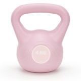 Kettlebell 4 kg, bitum cu invelis rezistent ABS, 18x21 cm, roz Household NewTrend