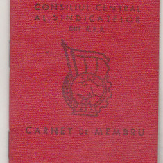 bnk div Consiliul Central al sindicatelor RPR - carnet de membru