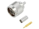 Mufă N Tată Drept Crimpată pe Cablul PTFE Aurit Alamă 50&Omega;