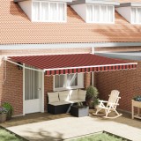 vidaXL Marchiză retractabilă manuală &icirc;n portocaliu și maro, 450x300 cm