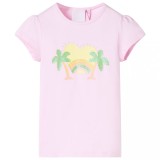 Tricou pentru copii, roz deschis, 104, vidaXL